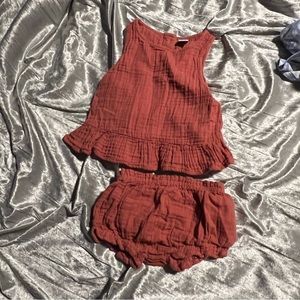 pink matching tank and bloomers set. old navy. 18-24m